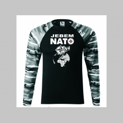 Jebem Nato pánske tričko (nie mikina!!) s dlhými rukávmi vo farbe " metro " čiernobiely maskáč gramáž 160 g/m2 materiál 100%bavlna